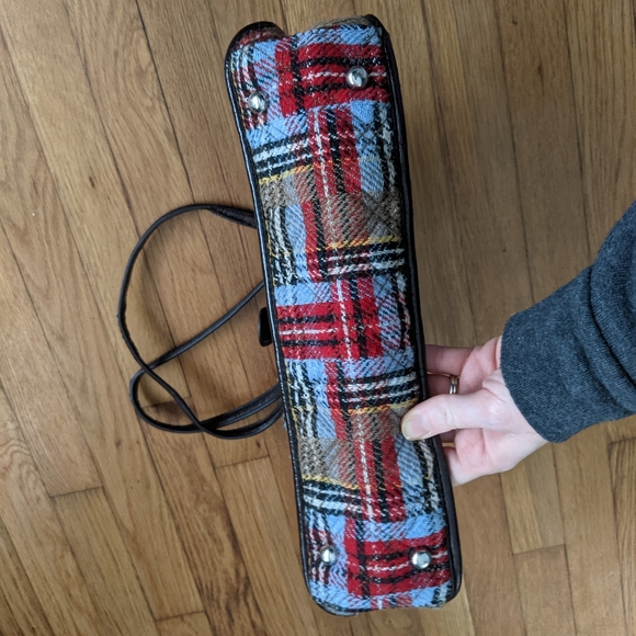 Vera Bradley rare plaid highland wool shoulder handbag - Picture 8 of 9